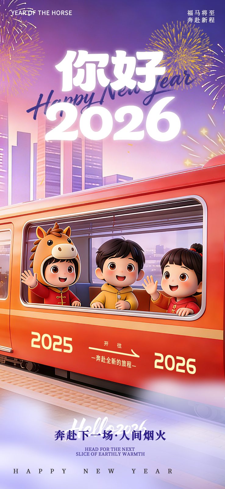 马年新年海报图