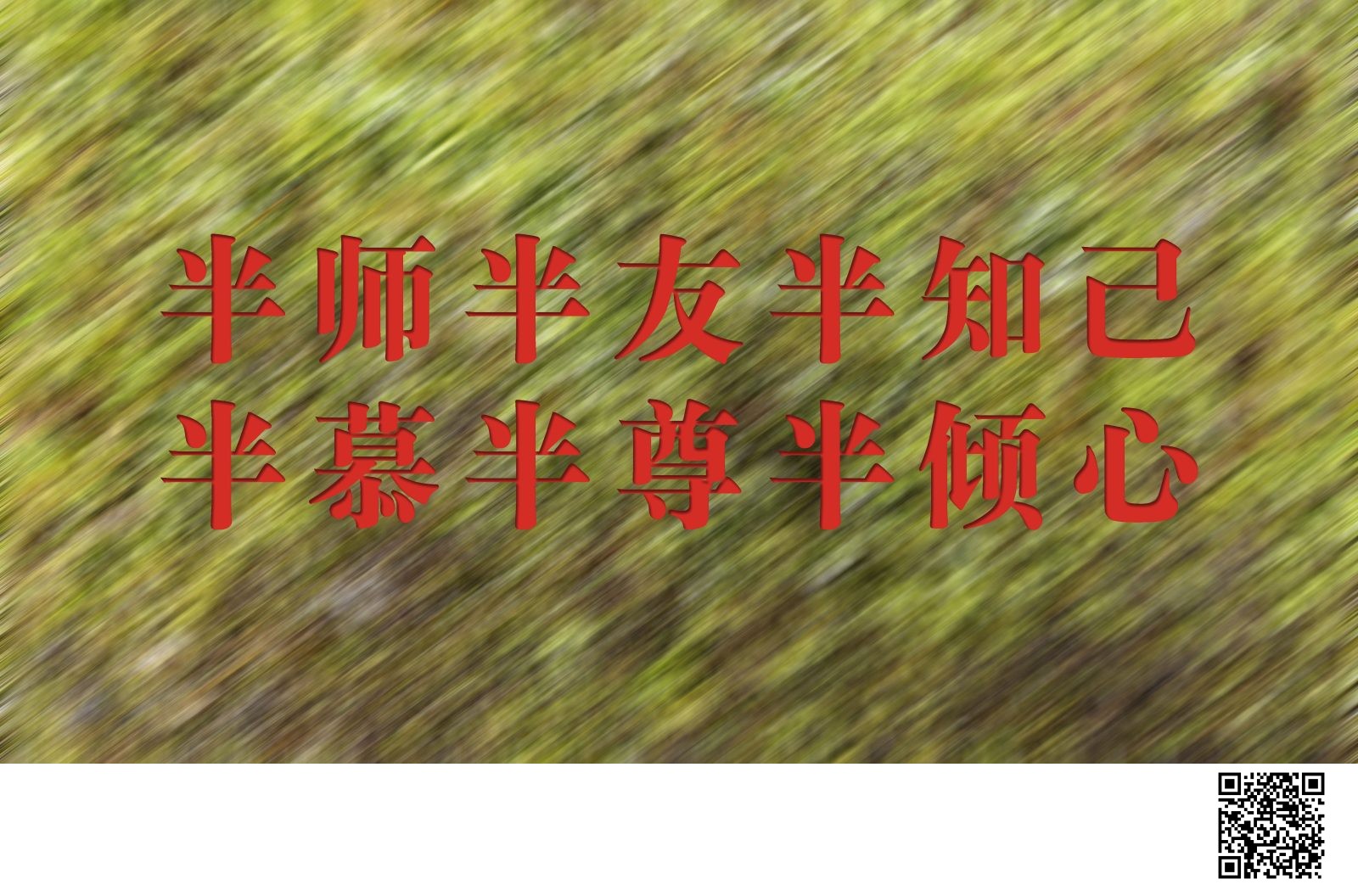 半师半友半知己 半慕半尊半倾心